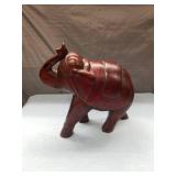 Hand-Carved Wooden Elephant Figurine
