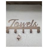 Kibaga Black Metal Towel Rack Holder