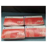 (4) Prime Source Powder Free Large Clear Basics Vinyl Gloves Size Large