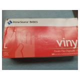 (4) Prime Source Powder Free Large Clear Basics Vinyl Gloves Size Large