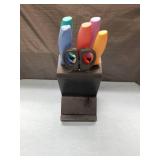Colorful Kitchen Knife Set with Stand