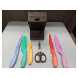 Colorful Kitchen Knife Set with Stand