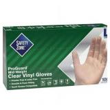 (4) Safety Zone GVP9 Industrial Grade Vinyl Gloves 3.2 Mil Powder-Free Large Clear 1
