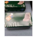 (4) Safety Zone GVP9 Industrial Grade Vinyl Gloves 3.2 Mil Powder-Free Large Clear 1