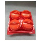 Egglettes Red Silicone Egg Cooker Set