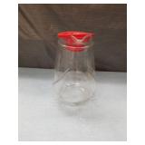 Clear Glass Pitcher with Red Lid