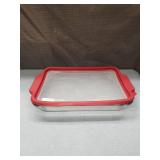 Anchor Glass Food Storage Container with Red Lid