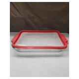 Anchor Glass Food Storage Container with Red Lid