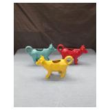 Colorful Ceramic Cow Cream Pitchers Set