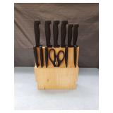 Professional Kitchen Knife Set with Wooden Block