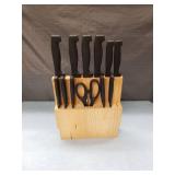 Professional Kitchen Knife Set with Wooden Block