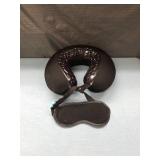 Memory Foam Travel Neck Pillow with Eye Mask Set