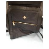 Black Leather Backpack with Gold Hardware