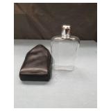 Glass Hip Flask with Leather Case