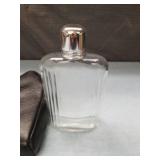 Glass Hip Flask with Leather Case