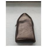 Glass Hip Flask with Leather Case