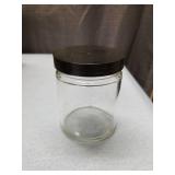 (10) Clear Glass Storage Jars with Black Lids