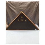 American Flag Display Case with Oak Frame