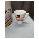 Retro Rainbow Stripe 8-Piece Mug Set with Storage Tin