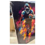 ZUGHRERF 3Pcs Football Canvas Wall Art Watercolour Color Splash Ink Rugby Poster Graffiti Cool Gaming Sport Themed Picture Print Artwork for Boys Teen Kids Room Playroom Wall Decor 12x16in canvas - Re