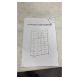 Tall Console Table with 16 Fabric Drawers, Entryway Table with Storage, Large Storage Organizer with Wood Top, Steel Frame for Living Room, Hallway, Office, Charcoal Black Wood Grain Print - Retail: $