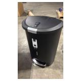 simplehuman 50 Liter / 13 Gallon Semi-Round Kitchen Step Trash Can with Secure Slide Lock, Black Plastic - Retail: $0