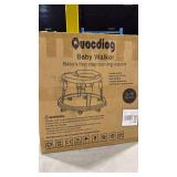 Baby Walker with Wheels, One-Touch Folding Anti-Roll 8-Wheel Baby Walkers, 7-Speed Height Adjustment with Large Dinner Plate and Brake 6-18 Months Baby Walker, Black - Retail: $0