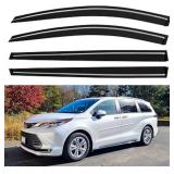 Window Visors Rain Guards for 2021 2022 2023 2024 2025 Toyota Sienna, Out-Channel Window Vent Wind Deflectors Visors Shades for 21 22 23 24 25 Sienna