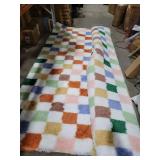 Checkered Rug 8x10 for Living Room, Modern Rainbow Shag Rug Washable Non-Slip Large Area