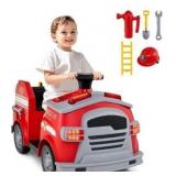 Costzon Ride on Fire Truck, 12V Toddler Fire Toy Kids Car