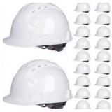 Leumoi 20 Pack 4 Pt. Suspension Hard Hat Bulk Safety Helmets ABS Ratchet Hard Hats Adjustable Construction Hardhats with Vents and Cotton Brow Pad Hard Hats for Men Work Head Protection