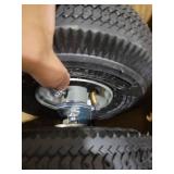 2-Rigid 10\" Pneumatic Caster Black Rubber Wheel - 800 lbs. Capacity