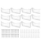 Colarr 12 Pcs Expandable Pocket Wall File Set Plastic Wall Mountable Space Saving Files Office Wall Organizer Wall Mount File Holder Wall Hanging File Organizer for Mail Letter Magazine (Clear)