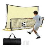 Soccer Rebounder Net, 2 in 1 Soccer Bounce Back Net, Rebound Net Practice for Team Volley Passing Solo Training, Football Trainer with Carry Bag, 4 Stakes