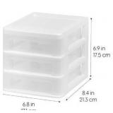 Plastic Stacking Desk Top 3-Drawer Storage Organizer
