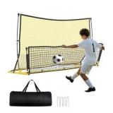 Soccer Rebounder Net, 2 in 1 Soccer Bounce Back Net, Rebound Net Practice for Team Volley Passing Solo Training, Football Trainer with Carry Bag, 4 Stakes