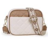 Prite Quilted Crossbody Purse for Women, Vegan Leather Bag with Shoulder Strap, Small Purse with Card Slots