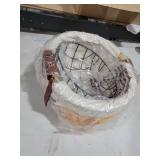 Wicker Bike Basket for Small Dogs Cats Pet Carrier Front Basket with Wire Mesh Cover (Wood Color)