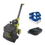 Sun Joe - 24V Series X2-OGV 48-Volt iON+ Cordless Outdoor Garden Vacuum/Mulcher Kit - Green