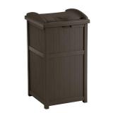 Suncast 33-Gallon Capacity Outdoor Garbage Can Hideaway with Secure Lid  Java Brown