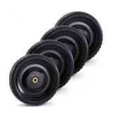 Gorilla Carts 4-Pack 13 Inch No-Flat Replacement Tires, 300 lb Capacity Each Solid Polyurethane, 2.16 Hub, 5/8 Bore Fits Lawn & Garden Utility Wagon, Hand Truck, Air Compressor, Pressure Washer