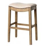Maven Lane Adrien Backless Bar Stool 31 Inch Saddle Seat with Footrest