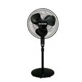 hurricane stand fan - 16 inch  supreme series  pedestal fan with remote control, 3 speed settings, adjustable height 41 inches to 55 inches - etl listed, black
