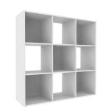 ClosetMaid 9 Cube Wood Stackable Bookcase Display Shelf Organizer  White