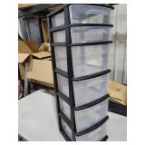 Homz Medium 6 Drawer Plastic Organizer Storage Drawers  Clear/Black Frame