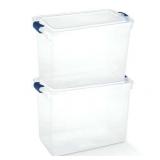 Homz 112 Qt Storage Organizing Container Bin with Latching Lids  (2 Pack) one lid damaged