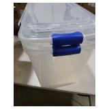 Homz 112 Qt Storage Organizing Container Bin with Latching Lids  (2 Pack) one lid damaged