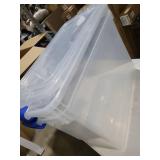 Homz 112 Qt Storage Organizing Container Bin with Latching Lids  (2 Pack) one lid damaged