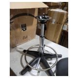 Chromium Professional Rotational Saddle Cutting Stool with High Density Foam Cushions and Steel Frame for Hair Cutting, Styling, and Perming, Black missing hardware