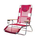 Ostrich 3N1 Lightweight Outdoor Beach Lounge Chair with Footrest  Pink